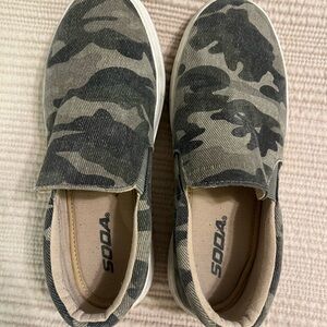 Soda Camouflage Slip-On Sneakers
